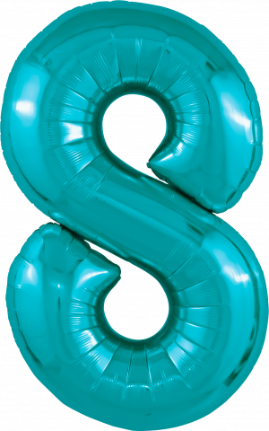 Логотип «Шар (40''/102 см) Цифра, 8 Slim, Океан, 1 шт. в уп.»