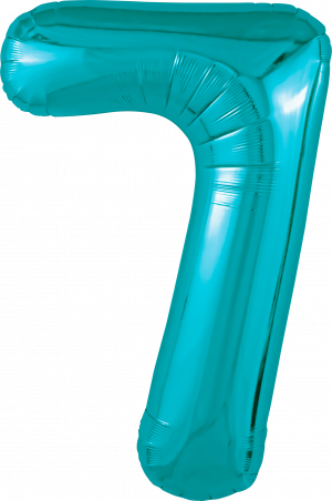 Логотип «Шар (40''/102 см) Цифра, 7 Slim, Океан, 1 шт. в уп.»