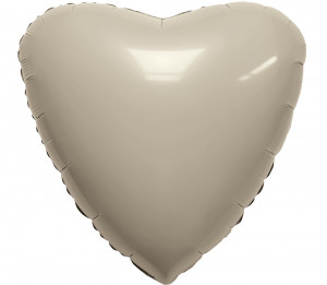 Логотип «Шар (19''/48 см) Сердце, Мистик, Кремовый, Сатин, 1 шт.»
