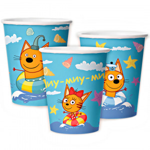 Логотип «Стаканы (250 мл) Три Кота, Морские приключения, 6 шт.»