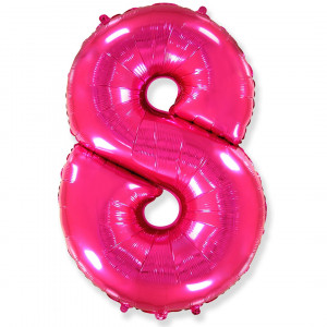 Логотип «Шар (40''/102 см) Цифра, 8, Фуше, 1 шт. в уп.»