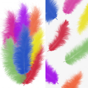 Логотип «Перья, Премиум, Яркое ассорти, 12-15 см, 30 шт.»