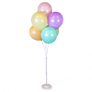 Логотип «Стойка для шаров Фонтан, 7 насадок, 1,3 м, Белый/Прозрачный, 1 шт.»