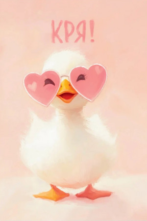 Логотип «Открытка, Кря! (гусенок в очках), 10*15 см, 1 шт.»