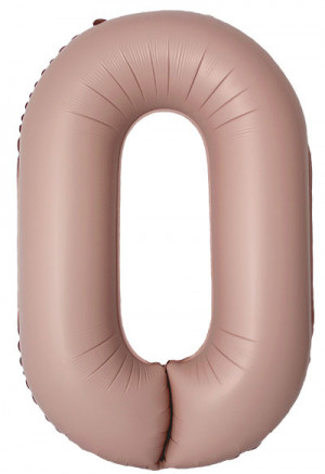 Логотип «Шар (40''/102 см) Цифра, 0 Slim, Винтажная роза, Матовый, 1 шт. в уп.»
