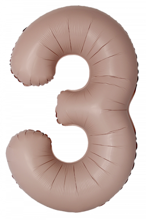 Логотип «Шар (40''/102 см) Цифра, 3 Slim, Винтажная роза, Матовый, 1 шт. в уп.»