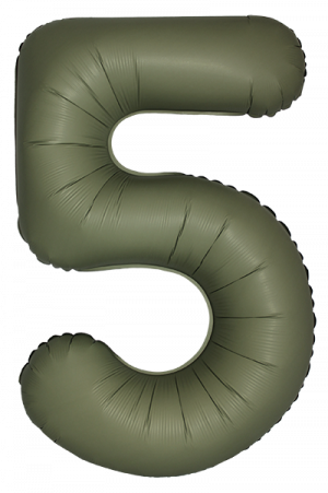 Логотип «Шар (40''/102 см) Цифра, 5 Slim, Оливковый, Матовый, 1 шт. в уп.»