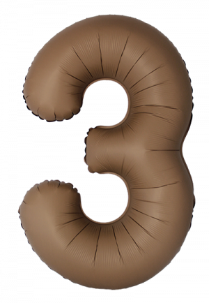 Логотип «Шар (40''/102 см) Цифра, 3 Slim, Шоколад, Матовый, 1 шт. в уп.»