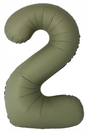 Логотип «Шар (40''/102 см) Цифра, 2 Slim, Оливковый, Матовый, 1 шт. в уп.»