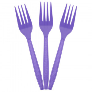 Логотип «Вилки, Фиолетовый, 15 см, 10 шт. в упак.»