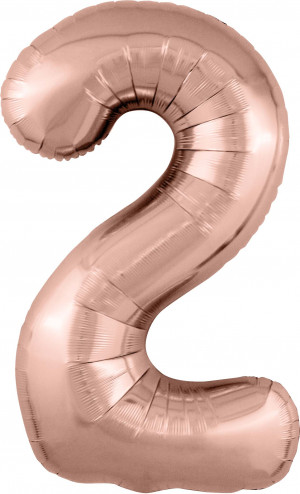 Логотип «Шар (40''/102 см) Цифра, 2 Slim, Розовое Золото, 1 шт. в уп.»
