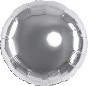 Логотип «Шар (18''/46 см) Круг, Серебро, 1 шт.»