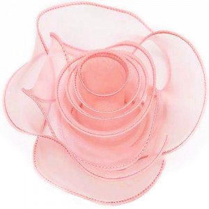 Логотип «Лента декоративная (4 см*9,14 м) Органза с леской, Нежно-розовый, 1 шт.»