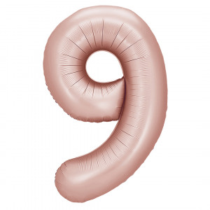 Логотип «Шар (40''/102 см) Цифра, 9, Винтажная роза, Сатин, 1 шт. в уп.»