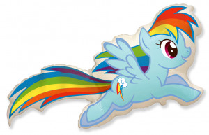 Логотип «Шар (43''/109 см) Фигура, My Little Pony, Лошадка Радуга, 1 шт.»
