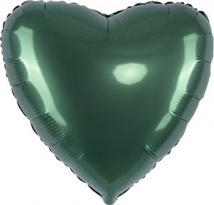 Логотип «Шар (18''/46 см) Сердце, Темно-зеленый, Сатин, 1 шт.»