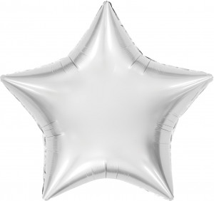 Логотип «Шар (36''/91 см) Звезда, Белый блеск, 1 шт. в уп.»