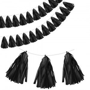 Логотип «Гирлянда Тассел, Черный, 35*12 см, 12 листов.»
